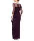 Фото #2 товара Women's Embellished-Neck Side-Ruched Illusion Dress