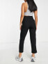 River Island Petite split front cigarette trouser in black