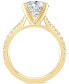 ფოტო #3 პროდუქტის Certified Lab Grown Diamond Emerald-Cut Center Split Shank Engagement Ring (3-3/8 ct. t.w.) in 14k Gold