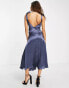 Фото #4 товара Topshop bridesmaid contrast insert detail slip dress in navy