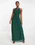 Фото #3 товара Vila Bridesmaid halterneck maxi dress in pine green