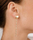 Polished Pebble Linear Crystal Chain Drop Earrings