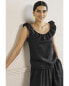 Фото #1 товара Boden Sleeveless Ruffle Linen Top Women's Black 14