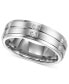 ფოტო #1 პროდუქტის Men's Diamond Wedding Band Ring in Stainless Steel (1/6 ct. t.w.)