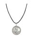 ფოტო #1 პროდუქტის 16361 Walking Liberty Silver Half Dollar Pendant with Leather Cord for Men