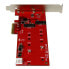 Фото #8 товара StarTech.com 2x M.2 SATA SSD Controller Card - PCIe - PCIe - M.2 - Full-height / Low-profile - PCI 2.0 - Red - CE - FCC - TAA