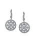 ფოტო #3 პროდუქტის Bridal Sorcerer Shield Circle Round Compass Cubic Zirconia CZ Prom Dangle Earrings Rhodium Plated Brass