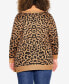ფოტო #2 პროდუქტის Plus Size Longline Print Cardigan Sweater