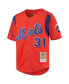 Фото #3 товара Футболка для малышей Mitchell&Ness Mike Piazza Оранжевая Нью-Йорк Mets Cooperstown Collection Mesh Batting Practice Jersey