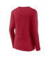 ფოტო #3 პროდუქტის Women's Crimson Indiana Hoosiers Evergreen Logo Long Sleeve V-Neck T-shirt