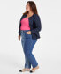 Фото #2 товара Trendy Plus Size Two-Tone Straight-Leg Jeans, Created for Macy's