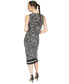 Фото #6 товара Women's Zebra-Print Faux Wrap Midi Dress, Regular & Petite