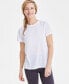 Фото #1 товара Women's Birdseye Mesh Short-Sleeve T-Shirt, Created for Macy's
