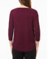 Women's Wave-Knit Scoop Neck 3/4-Sleeve Sweater