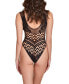 ფოტო #2 პროდუქტის Women's 1 Piece Geo Floral Mixed Seamless Hosiery Lingerie Teddy