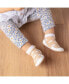 Infant Girl Breathable Washable Non-Slip Sock Shoes Daisies - Latte