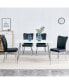 Фото #4 товара Modern White Marble Dining Set with 4 Black Chairs