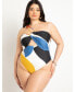 Фото #2 товара Plus Size One Shoulder Cutout Detail Swimsuit