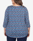 Plus Size Geometric Puff Print Twisted Top