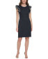 ფოტო #1 პროდუქტის Women's Mini-Quilted Jacquard Flutter-Sleeve Dress