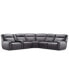 Фото #8 товара Dextan Leather 6-Pc. Sectional with 3 Power Recliners and 1 USB Console, Created for Macy's