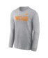 Men's Heather Gray Tennessee Volunteers Legacy Primary Logo Long Sleeve T-Shirt