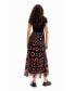 Women's Geometric combination midi dress