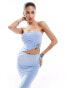 ASOS DESIGN cut out bandeau midi dress with quartz trim in blue