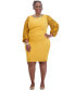 ფოტო #4 პროდუქტის Women's Lace-Sleeve Crepe Sheath Dress