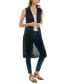 ფოტო #4 პროდუქტის Juniors' Open-Knit Pointelle Duster Sweater Vest