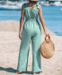 Фото #1 товара Women's Soft Tie Shoulder Jumpsuit