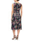 Women's Floral Metallic Tiered Midi Dress