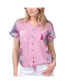 ფოტო #1 პროდუქტის Women's Pink Atlanta Braves Stadium Tie-Front Button-Up Shirt