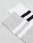 ASOS DESIGN 2 pack sock with stripes in white and grey