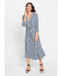 ფოტო #6 პროდუქტის Women's 3/4 Sleeve A-Line Dot Print Midi Dress