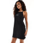 Фото #2 товара Calvin Klein Jeans outline logo mini dress in black