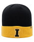 ფოტო #3 პროდუქტის Men's Black, Gold Iowa Hawkeyes Core 2-Tone Cuffed Knit Hat