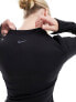 Nike One Dri-Fit tight long sleeve top in black