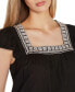 ფოტო #4 პროდუქტის Women's Boho Embroidered Square Neck Top