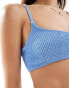 Фото #4 товара ASOS DESIGN Amy crinkle skinny crop bikini top in blue