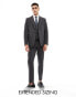 ASOS DESIGN skinny wool blend suit trousers in charcoal basket weave