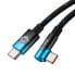 Фото #5 товара MVP Elbow kątowy kabel przewód Power Delivery z bocznym wtykiem USB-C 1m niebieski