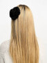 Фото #3 товара My Accessories London chiffon flower hair clip in black
