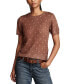 Women's Dot Print Short-Sleeve Knit Top Marron Dot, S - фото #1