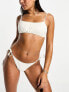 Фото #4 товара Miss Selfridge ruched bikini bottom in cream