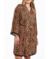 ფოტო #1 პროდუქტის Chiya Plus Size Leopard Robe with Self Tie Sash and Lace Trimed Hemlines