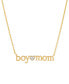 Фото #1 товара Macy's diamond Accent Boy Mom Pendant Necklace in Sterling Silver or 14k Gold-Plated Sterling Silver, 16" + 2" extender