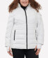 Фото #1 товара Women's Plus Size Faux-Fur-Trim Hooded Puffer Coat, Created for Macy's