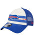 Фото #2 товара Men's Cream, Royal Buffalo Bills Team Stripe Trucker 9FORTY Snapback Hat