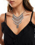 ASOS DESIGN necklace with textured tassel design in silver tone